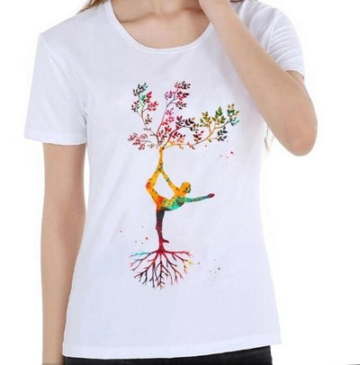 Om Chakras pleine conscience méditation Zen-Art t-shirt été femmes