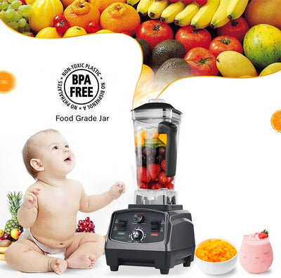 Robuste mélangeur avec minuteur 2200W smoothies fruits et légumes - robot culinaire glace pilée- free BPA 2L pot